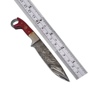 Couteau de chasse personnalisable S40 Skinner lame en acier damas manche en Micarta rouge fait à la main pour un usage industriel extérieur OEM Camping - Product Image 6