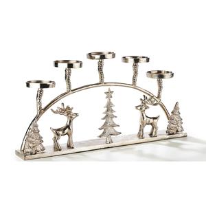 Fabricante de confianza de portavelas de metal de color plateado con 4 pozos de metal para decoración navideña para con los tamaños 40x40x15 cm - Product Image 2