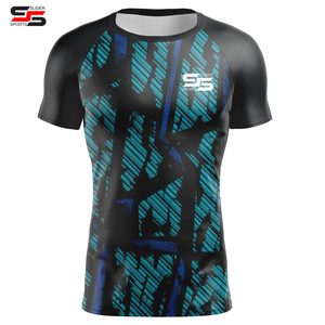 Camiseta de Compresión Rashguard de Manga Corta de Alta Calidad Personalizada para Entrenamiento de BJJ, Ropa de Lucha, Impresión Digital Sublimada - Product Image 3