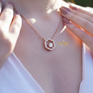 Collar con Colgante de Moissanita con Halo Floral, Plata de Ley 925, Collar con Flor de Diamantes para Mujer, Regalo de Boda, Joyería Personalizada - Product Image 3