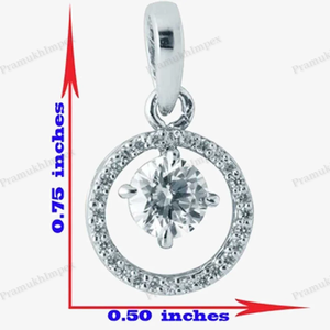 Colgante de diamante de corte flotante de moissanita VVS de plata de ley clásica con diseño de círculo de halo de hielo brillante para mujer - Product Image 4