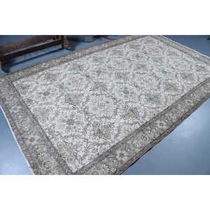 Tapis turc vintage, tapis de 6x9,6 pieds, tapis en laine Ikat vert - Product Image 2