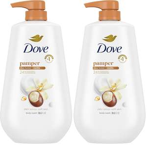Gel douche Dove avec pompe, beurre de karité et vanille pour une peau douce comme une lotion pendant 24h, hydratant, 30,6 oz (lot de 2) - Product Image 1