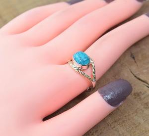 Bague en argent sterling 925 faite à la main pierre précieuse Turquoise naturelle solide élégante coupe ovale pour les fêtes mariages promesse cadeau bijoux - Product Image 3