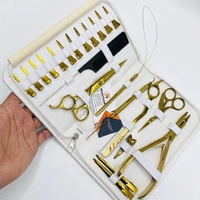 Kit d'outils professionnels pour extensions capillaires à micro-anneaux en acier inoxydable, multifonctionnels, écologiques, avec logo personnalisé, pour pointes I et pointes plates