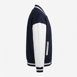 Blouson universitaire personnalisé pour femme, style baseball, avec boutons-pression, col et poignets en tricot côtelé, vêtements de sport d'équipe, fournisseur en gros - Product Image 5