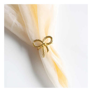 Rond de serviette au design agréable en or Fournitures directes pour hôtels ou restaurants Anneaux de serviette pour la décoration de vaisselle - Product Image 5