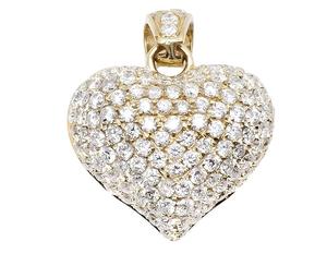 VVS Clarity Moissanite Diamond tachonado en plata 925 Colgante de corazón inflado para hombres Mujeres Regalo - Product Image 1