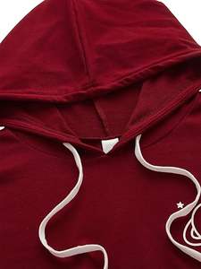 Sweat d'hiver pour femmes à la mode épais polaire col à capuche planète impression varsité rayé cordon pull avant Logo - Product Image 4