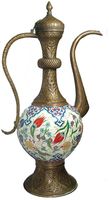 Théière Arabe Dallah, Pots à Thé et à Café de Table, Design Rond, Grande Taille, Dessus en Laiton, Luxe pour la Maison, Métal Personnalisable, T/T
