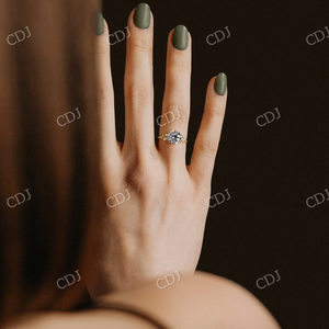 10K Yellow Gold Plated S925 <b>Silver</b> VVS Moissanite Diamond Custom <b>Solitaire</b> Engagement <b>Ring</b> Manufacturer and Supplier in India - Product Image 3