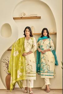 เดรสทรงเอลายดอกไม้หรูหราสำหรับผู้หญิงชุดเดรสสไตล์วินเทจผ้าคอตตอน100% กางเกงน้ำหนักเบาและระบายอากาศได้ดีสำหรับฤดูร้อนจากอินเดีย - Product Image 2