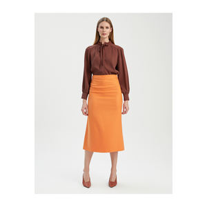 กระโปรงแม็กซี่ผู้หญิง ผลิตจากผ้าวิสโคสผสม สวมใส่สบายและมีสไตล์ BGN W24S278 - Product Image 3