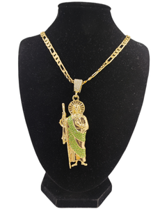 Gold Plated Religious <strong>St</strong> <strong>Jude</strong> Pendant with Diamond Hip Hop Brass Jewelry Accessory for Christian <strong>Gifts</strong> - Product Image 4