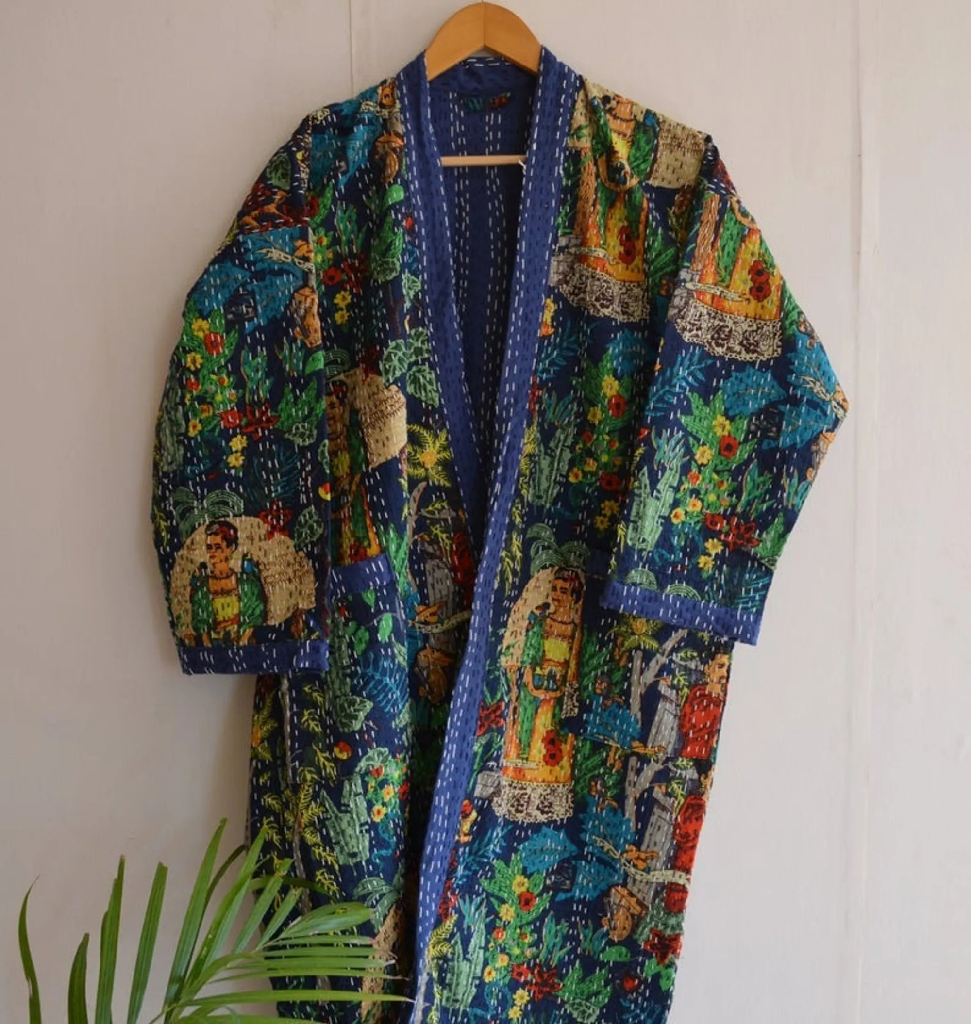 Kimono jubah pantai wanita, pakaian dalam ruangan Kimono Vintage jubah mandi sabuk dapat disesuaikan dalam warna berbeda