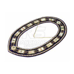 Ensemble de collier et de bijoux d'officier maçonnique, accessoires de cérémonie de la franc-maçonnerie, ensemble de collier et de bijoux de franc-maçon - Product Image 4