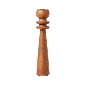Bougeoir artisanal en bois de manguier avec détails en fer idéal pour un décor bohème ou un style ethnique traditionnel - Product Image 4