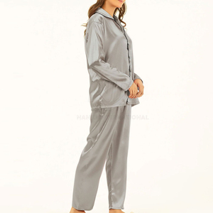 Conjunto de Pijamas Casuales con Logotipo Personalizado para Mujer, Ropa de Dormir Transpirable de Algodón para Verano, Otoño y Primavera en Oferta - Product Image 4