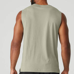 Débardeurs de sport décontractés à col rond sans manches pour hommes, séchage rapide, polyester/coton - Product Image 3