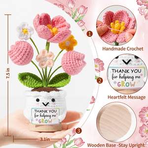 <span class=keywords><strong>Cadeau</strong></span> de tricot à la main au crochet - Ornement au crochet mignon avec panneau, <span class=keywords><strong>cadeau</strong></span> de fête adorable de la part de sa fille/fils à <span class=keywords><strong>ses</strong></span> <span class=keywords><strong>parents</strong></span> ou à sa famille - Product Image 4