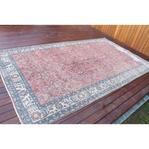 5.4x9.2 ft Rug, Vintage Turkish Large Rug, <b>Red</b> <b>Wool</b> Rug - Product Image 2