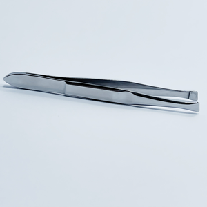 Pinzas profesionales para cejas de acero inoxidable para mujer con diseño pulido de Punta inclinada - Product Image 4