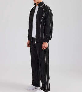 Vente en gros de survêtement de jogging 100% polyester pour homme, veste zippée, coupe-vent en nylon, ensemble streetwear personnalisé, tailles grandes, ensembles d'hiver - Product Image 6