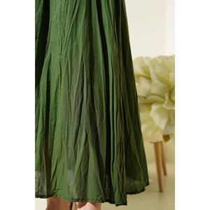 Jupe froissée à taille élastique Kaki - Product Image 3