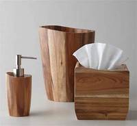 Ensemble d'accessoires de salle de bain en bois gravé de feuilles pour décoration Ensemble de salle de bain de luxe pour la maison ou l'hôtel