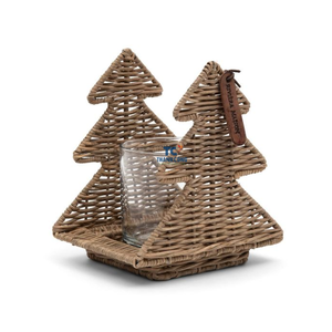 Best Selling Products Rattan Round Pine Tree <b>Christmas</b> Home Decor for Kitchen Made in Vietnam - Product Image 2