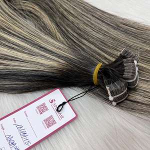 Venta al por mayor de calidad superior recta Balayage cinta Normal extensiones de cabello Natural recto cinta Normal pelo - Product Image 3