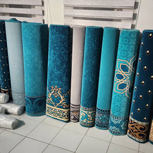 Alfombra Adiva Moderna con Diseño Floral, Tejida de Pelo Largo, Acolchada, con Base de Yute, Fabricada en Gaziantep, para Sala de Estar, Hecha a Máquina, de Poliéster - Product Image 1