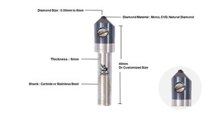 CNC ligne diamant outil gravure Bit CVD sculpture stylo Point bijoux outils pour CNC métal acier pierre graveur fraisage CNC outil - Product Image 2
