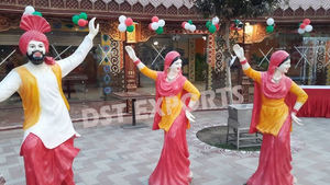 Punjabi Bhangra tema colorido fibra estatuas Punjabi tradicional estatua decorativa - Product Image 3
