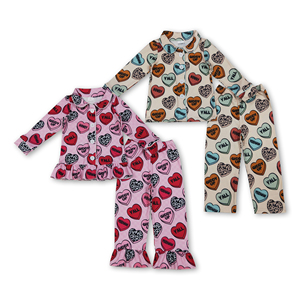 Pyjamas pour garçons, vêtements pour bébés, vêtements pour enfants, vêtements d'hiver pour enfants, ensembles de vêtements pour enfants, OEM/ODM/RTS Cow heart western valentine's. - Product Image 2