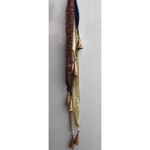 Clochettes suspendues bohèmes en soie de sari recyclée, faites à la main, 82 cm, avec design bohème, pour décoration intérieure/extérieure, patio, avec corde - Product Image 5
