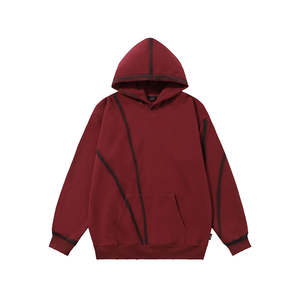 Nouveau sweat à capuche streetwear pour homme, en polaire épaisse unie, à épaules tombantes, personnalisable par sérigraphie, en polyester/coton - Product Image 4