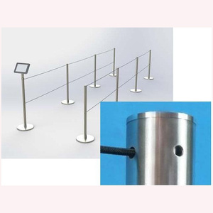 Industrial-Grade <strong>Queue</strong> <strong>Management</strong> Stanchion with Brushed Steel Finish and Heavy Base Designed for High-Traffic Areas - Product Image 2