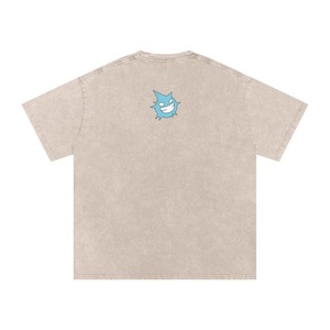 เสื้อยืดผู้ชายทรงโอเวอร์ไซส์สไตล์โกธิคแบบดิสเทรส รุ่นคัสตอมสตรีทแวร์ ปี 2026 ผ้าคอตตอน 100% คุณภาพสูง ทรงบ็อกซี่ - Product Image 4