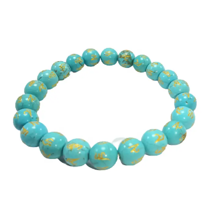 Bracelet Howlite bleu Turquoise om padmi cristal pierre naturelle bijoux de mode hommes et femmes cadeau énergie bracelets de méditation