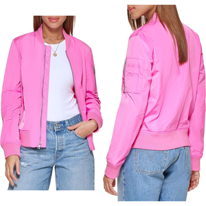 Chaqueta universitaria personalizada de alta calidad para mujer, bombardero de lana transpirable, ajustada, Color sólido, algodón al por mayor, opciones personalizables - Product Image 5