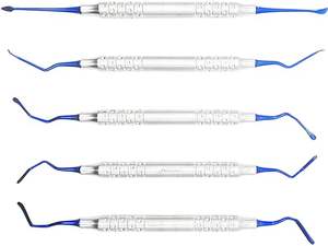 Dental Vista Tunneling Curettes Implantología Recubrimiento de titanio Juego de 5 PCS juego dental instrumentos quirúrgicos - Product Image 6