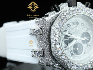 Relojes Mecánicos de Acero Inoxidable Estilo Hip Hop de 30 mm con Incrustaciones de Moissanita Real, de Vidhi Jewellery Iced Wholesale - Product Image 3