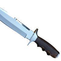 Couteau de chasse à lame fixe OEM de haute qualité, style Damas, nouveau modèle, manche noir massif, pour homme, pour activités de plein air