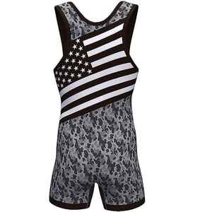 Unisex Powerlifting Wrestling <b>Singlets</b> Martial Arts Wear <b>Weightlifting</b> Anti-Bacterial Spandex/Polyester - Product Image 1