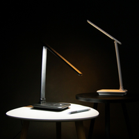 Lampu Meja LED Modern 10W Dengan Fungsi Power Bank, Sensor Sentuh Peredup Cahaya, Lampu Meja Hitam Isi Ulang CCT 3000K/4500K/6000K