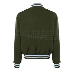 Elegantes chaquetas de poliéster Lettermen para hombre, cuello alto de invierno cálido con lona para venta en línea - Product Image 2