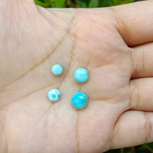 Cabujón Suelto Más Vendido, Corte Brillante Redondo de 6 mm, Piedra Preciosa Natural de Larimar, Accesorios de Joyería Fina, Azul - Product Image 4