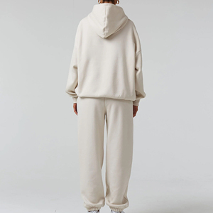 Haute qualité décontracté long Street Wear pulls à capuche pantalons de survêtement Logo brodé personnalisé hiver femmes en gros surdimensionné - Product Image 2