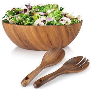 <b>Beautiful</b> Handcrafted Set of 4 Lacquered Polished Wooden Serving Bowls Multi-Size Set for Soup Occasions - Product Image 1